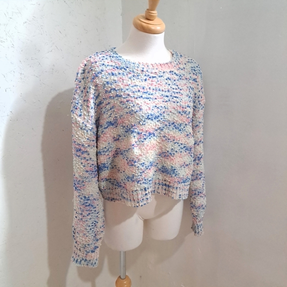Dreamers | Pastel colorful textured knit long sleeved sweater